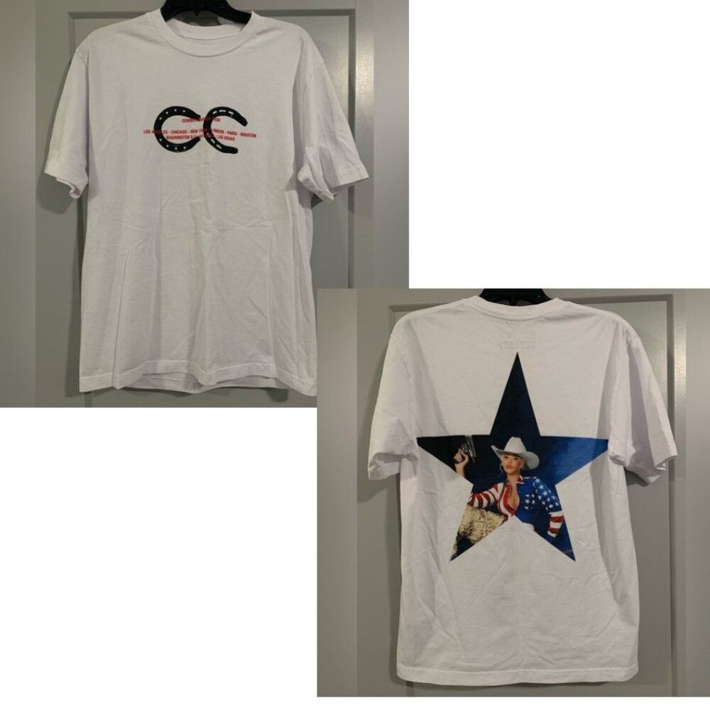 Beyonce Star Cowboy Carter Tour T-Shirt White Size Small 100% Cotton NEW Rare